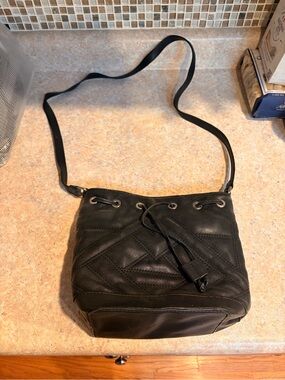 Express Black Quilted Crossbody Bucket Bag - , Women Bags